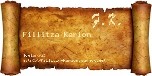 Fillitza Karion névjegykártya